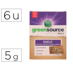 Limpiador de suelos bunzl greensource ecologico pastilla de 5 g paquete de 6 unidades