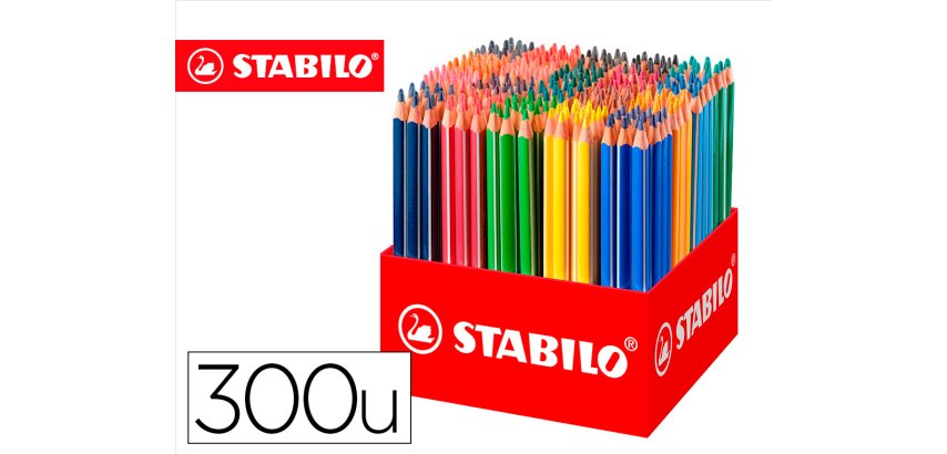 Lapices de colores stabilo trio az school pack de 300 unidades surtidas 20 colores