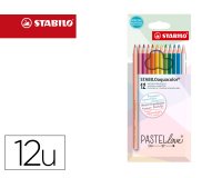 Lapices de colores stabilo aquacolor acuarelables pastel love estuche carton de 12 colores surtidos
