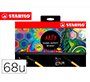 Rotulador stabilo acuarelable pen 68/88 arty line hero estuche de carton de 68 unidades surtidas