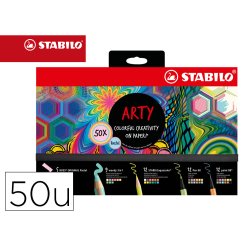 Set stabilo creativo arty line pastel 50 unidades surtidas