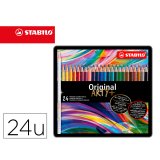 Lapices de colores stabilo acuarelables original arty estuche metalico de 24 colores surtidos