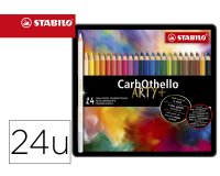 Lapices de colores stabilo acuarelables carbothello arty estuche metalico de 24 colores surtidos