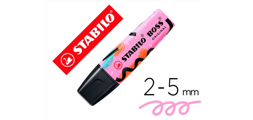 Rotulador stabilo boss fluorescente original pastel by ju schnee fucsia helado