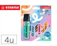 Rotulador stabilo boss fluorescente original pastel by ju schnee estuche de 4 colores surtidos