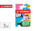 Rotulador stabilo boss mini fluorescente by snooze one estuche de 3 unidades colores surtidos