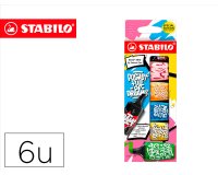 Rotulador stabilo boss mini fluorescente by snooze one estuche de 6 unidades colores surtidos