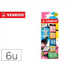 Rotulador stabilo boss mini fluorescente by snooze one estuche de 6 unidades colores surtidos