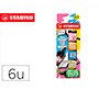 Rotulador stabilo boss mini fluorescente by snooze one estuche de 6 unidades colores surtidos