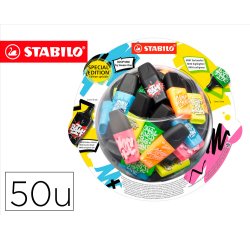 Rotulador stabilo boss mini fluorescente by snooze one expositor bombonera de 50 unidades colores surtidos