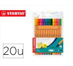 Rotulador stabilo punta de fibra point 88 estuche de 15 unidades colores surtidos + 5 colores neon