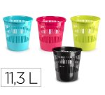 Papelera plastico plastiforte colores surtidos 11,3 litros 275x275x280 mm