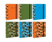 Carpeta de 4 anillas de 40 mm mixtas carton forrado folio colores surtidos camuflaje 6 diseños