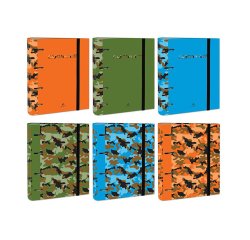 Carpeta de 4 anillas de 40 mm mixtas carton forrado folio colores surtidos camuflaje 6 diseños