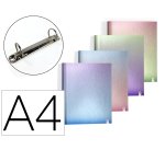 Carpeta 4 anillas de 25 mm carchivo din a4 carton forrado color metalizado gradient