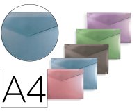 Carpeta carchivo dossier broche polipropileno 200 mc cierre velcro color metalizado pack de 10