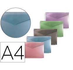 Carpeta carchivo dossier broche polipropileno 200 mc cierre velcro color metalizado pack de 10