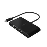 Adaptador belkin avc004btbk usb-c a usb-a 3.0 ethernet vga y hdmi (4k) + carga 100w color negro
