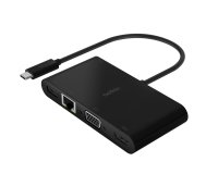 Adaptador belkin avc004btbk usb-c a usb-a 3.0 ethernet vga y hdmi (4k) + carga 100w color negro