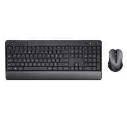 Trust Pack Teclado QZERTY Español + Ratón RF inalámbrico Negro Trezo
