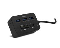 Hub nox con lector de tarjetas 3xusb 3.0 color negro