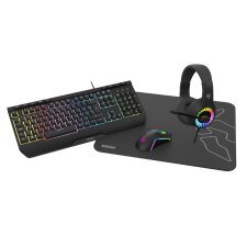 Kit gaming krom kenya 4 in 1 rgb auriculares / teclado / raton / alfombrilla