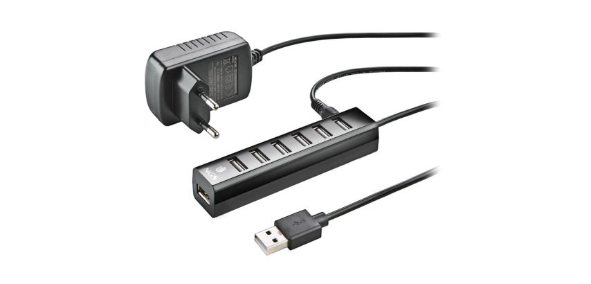 Hub ngs tiny 7 puertos con adaptador corriente usb 2.0