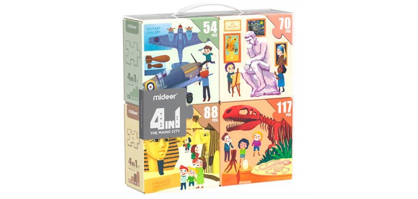 Puzle mideer 4 en 1 museo 54/70/88/117 piezas