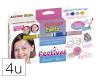 Maquillaje líquido alpino festival caja de 4 colores surtidos + pincel + folleto
