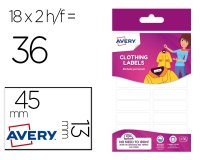 Etiqueta avery para textil sin planche 45x13 mm blister de 36 unidades