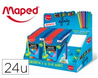 Lapices de colores maped color peps infinity caja de 12 colores surtidos expositor de 24 unidades