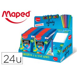 Lapices de colores maped color peps infinity caja de 12 colores surtidos expositor de 24 unidades