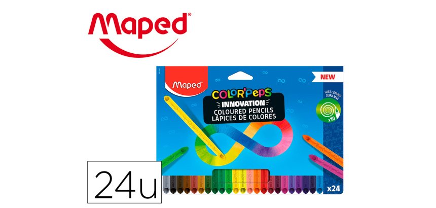 Lapices de colores maped color peps infinity caja de 24 colores surtidos