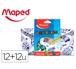 Set para colorear maped 12 rotuladores + 12 lapices colores surtidos