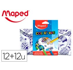 Set para colorear maped 12 rotuladores + 12 lapices colores surtidos