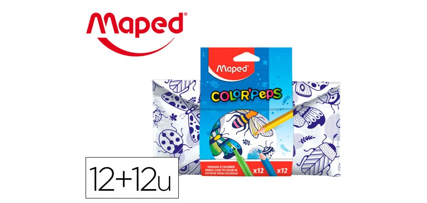 Set para colorear maped 12 rotuladores + 12 lapices colores surtidos