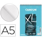 Bloc dibujo acuarela canson xl aquarelle grano fino din a5 microperforado espiral 14,8x21 cm 20 hojas 300 gr/m2