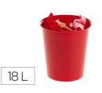 Papelera plastico archivo 2000 ecogreen 100% reciclada 18 litros color rojo 290x310