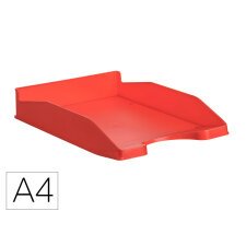 Bandeja sobremesa archivo 2000 ecogreen plastico 100% reciclada apilable formatos din a4 y folio color rojo