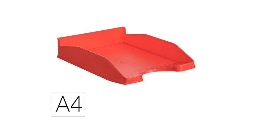 Bandeja sobremesa archivo 2000 ecogreen plastico 100% reciclada apilable formatos din a4 y folio color rojo