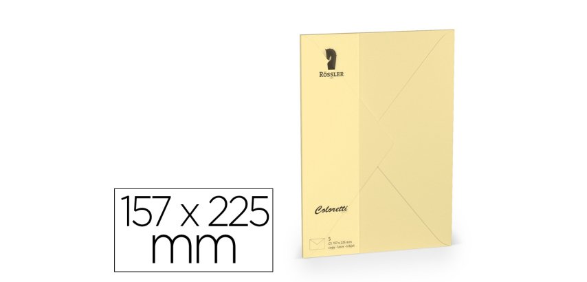 Sobre rossler coloretti c5 color marron arena 157x225 mm pack de 5 unidades