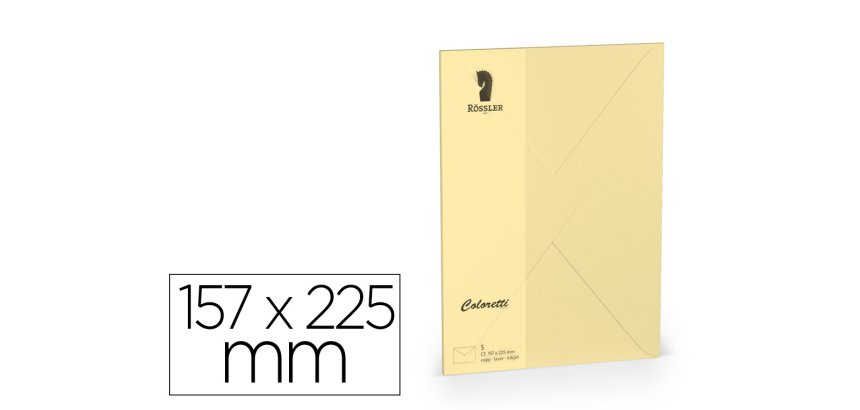 Sobre rossler coloretti c5 color marron arena 157x225 mm pack de 5 unidades