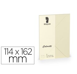 Sobre rossler coloretti c6 ministro color crema 114x162 mm pack de 5 unidades