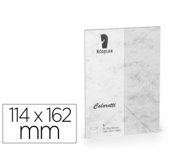 Sobre rossler coloretti c6 ministro color marmol gris 114x162 mm pack de 5 unidades