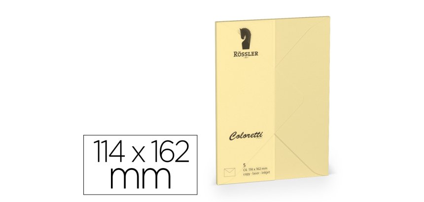 Sobre rossler coloretti c6 ministro color marron arena 114x162 mm pack de 5 unidades