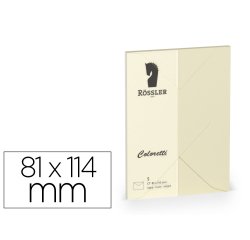 Sobre rossler coloretti c7 color crema 81x114 mm pack de 5 unidades