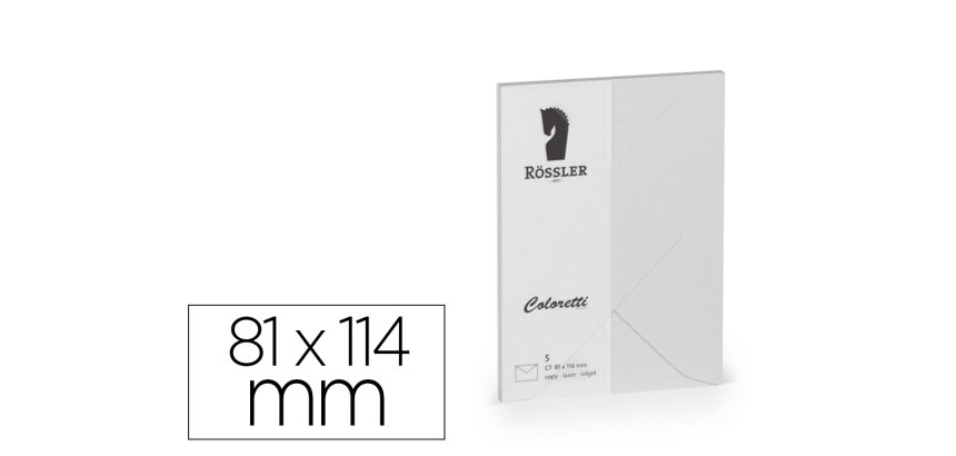 Sobre rossler coloretti c7 color gris claro 81x114 mm pack de 5 unidades