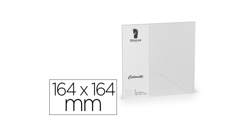 Sobre rossler coloretti cuadrado grande color gris claro 164x164 mm pack de 5 unidades