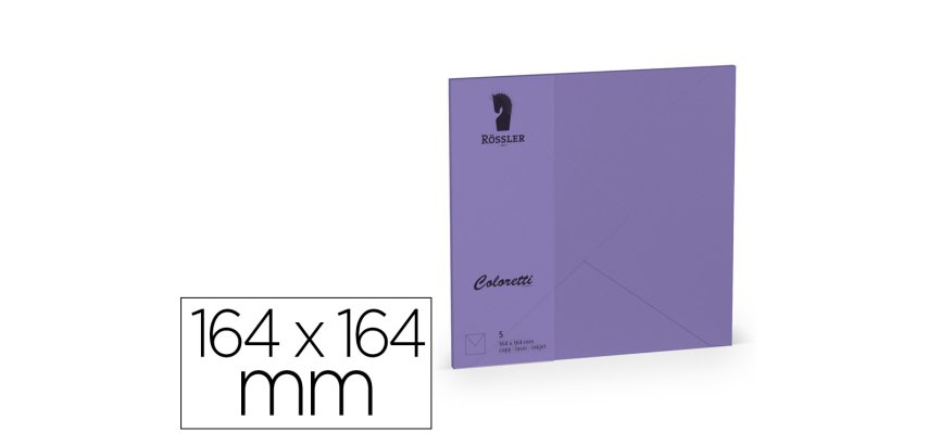 Sobre rossler coloretti cuadrado grande color lila 164x164xmm pack de 5 unidades