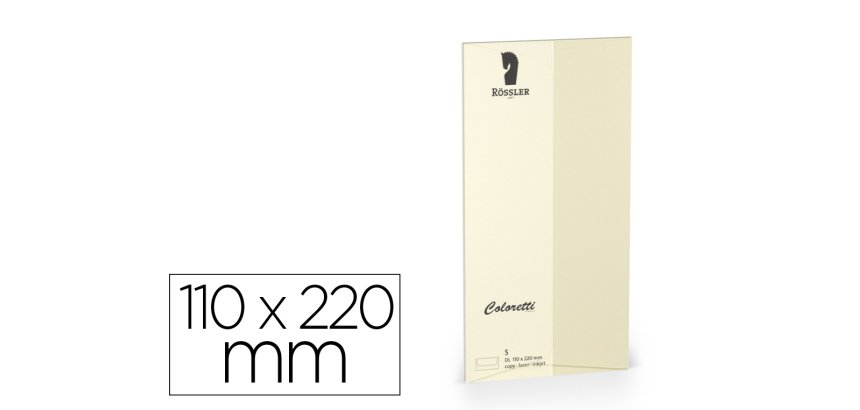 Sobre rossler coloretti dl americano color crema 110x220 mm pack de 5 unidades